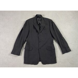 Brooks Brothers Suit Jacket 40 L Black Wool Nailhead Designer Sport Coat Italy